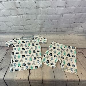 Kickee Pants Robot Bamboo Shorts Set